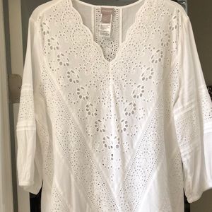Chico’s White Eyelet Top
